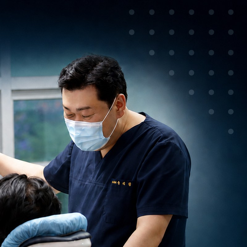 진단 내용을 모니터로 함께 확인하는 광화문선치과의원 진료 장면